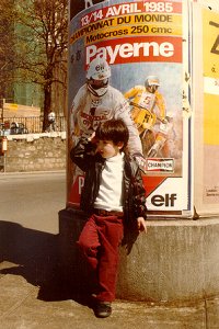 Ben Roberts up against the wall in Geneva - 1985